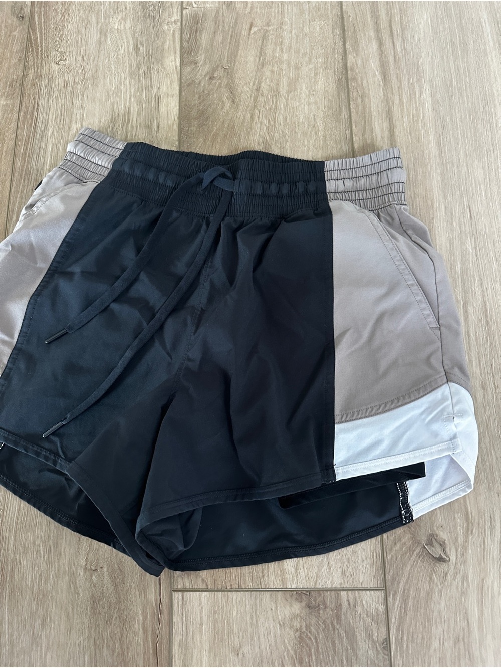 Abercrombie & Fitch Black, Gray, and White Athletic Shorts